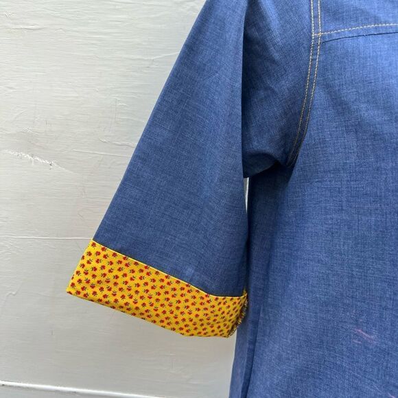 🍎 Models Coat Vintage Blue Denim Dress Butterflies (AA4) - Picture 4 of 8